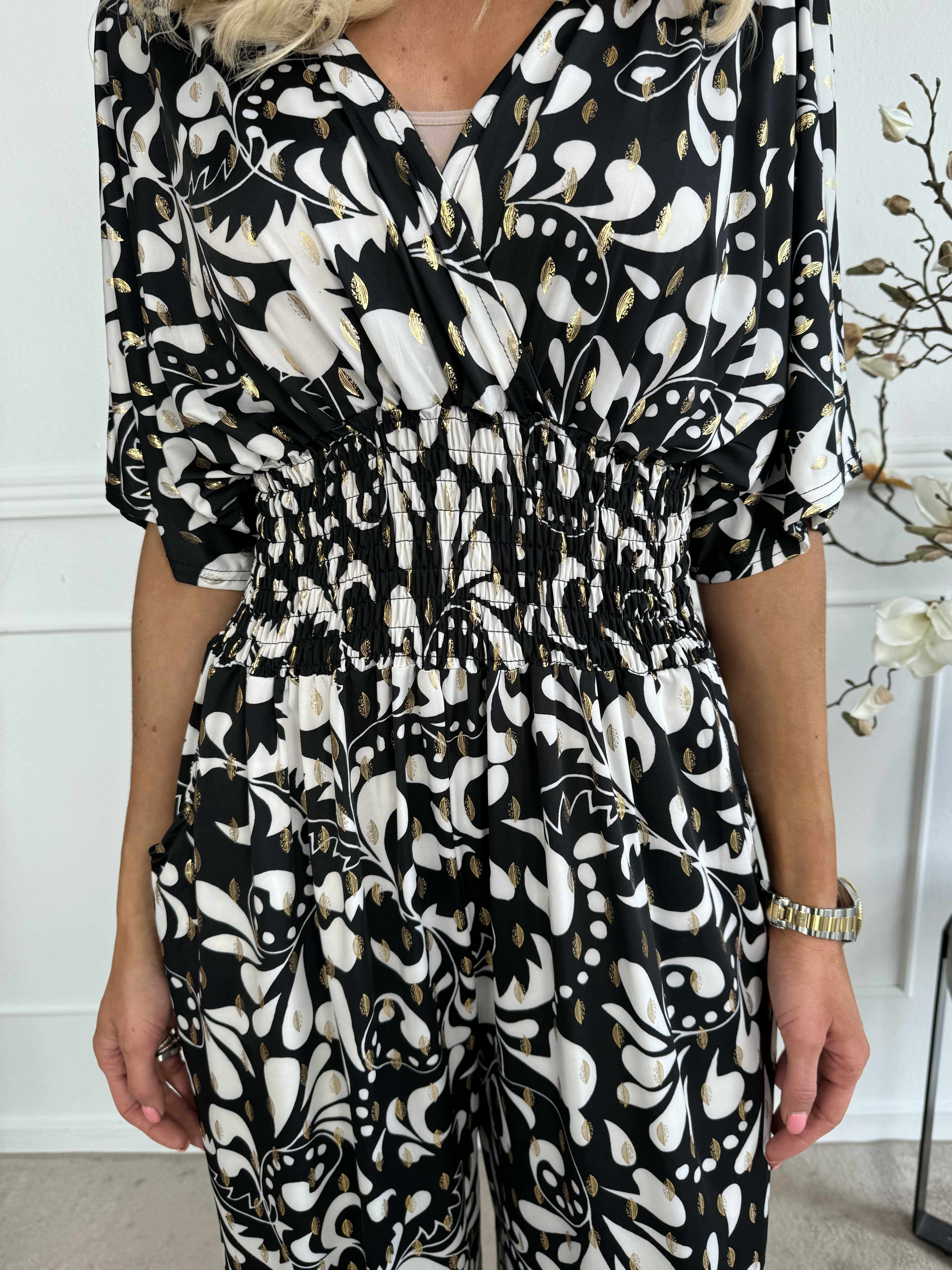 Pams Magic Jumpsuit O/B - Elastisk mønstret buksedragt